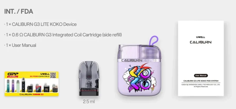 uwell Caliburn G3 Lite koko Pod kit 4