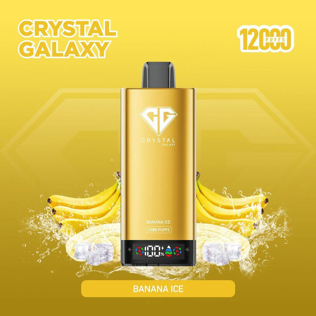 پاد یکبار مصرف 12000 پاف کریستال موز یخ crystal banana ice 3 پاد موز یخ