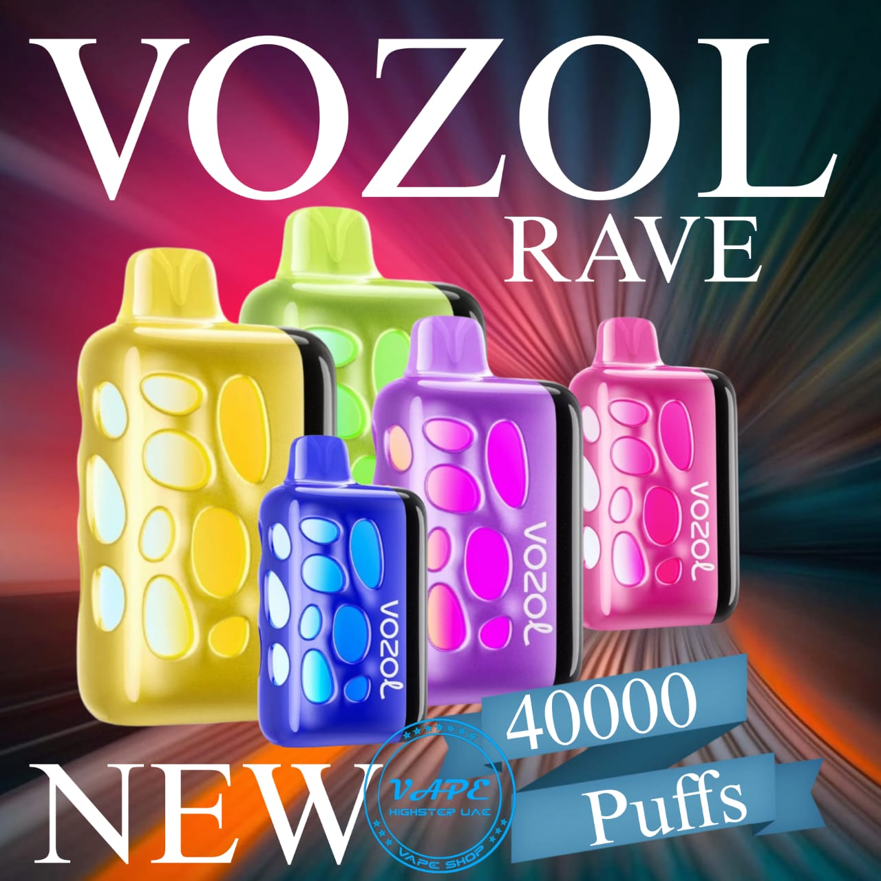 پاد یکبار مصرف وزول 40 هزار پاف طعم بندی کامل vozol 40k 9 Vozol Rave 40000 Puffs 5 Disposable Vape in Dubai